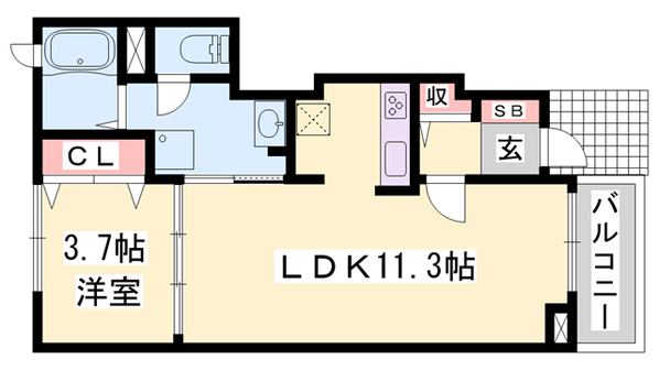 クレイン フィールドⅡの物件間取画像